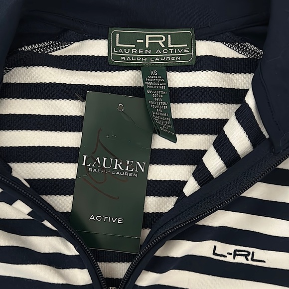 Lauren Ralph Lauren NWT Navy/White Striped Full Zip Jacket Coat **Size XS**🌺🌺 - Picture 6 of 6